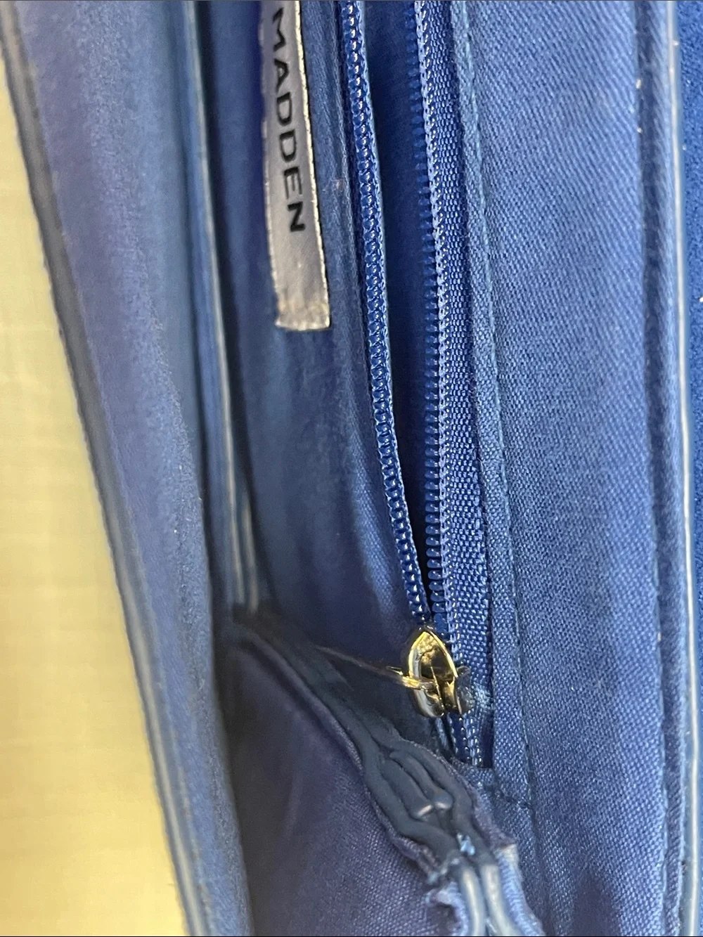 Steve Madden royal blue suede clutch purse with removable strap